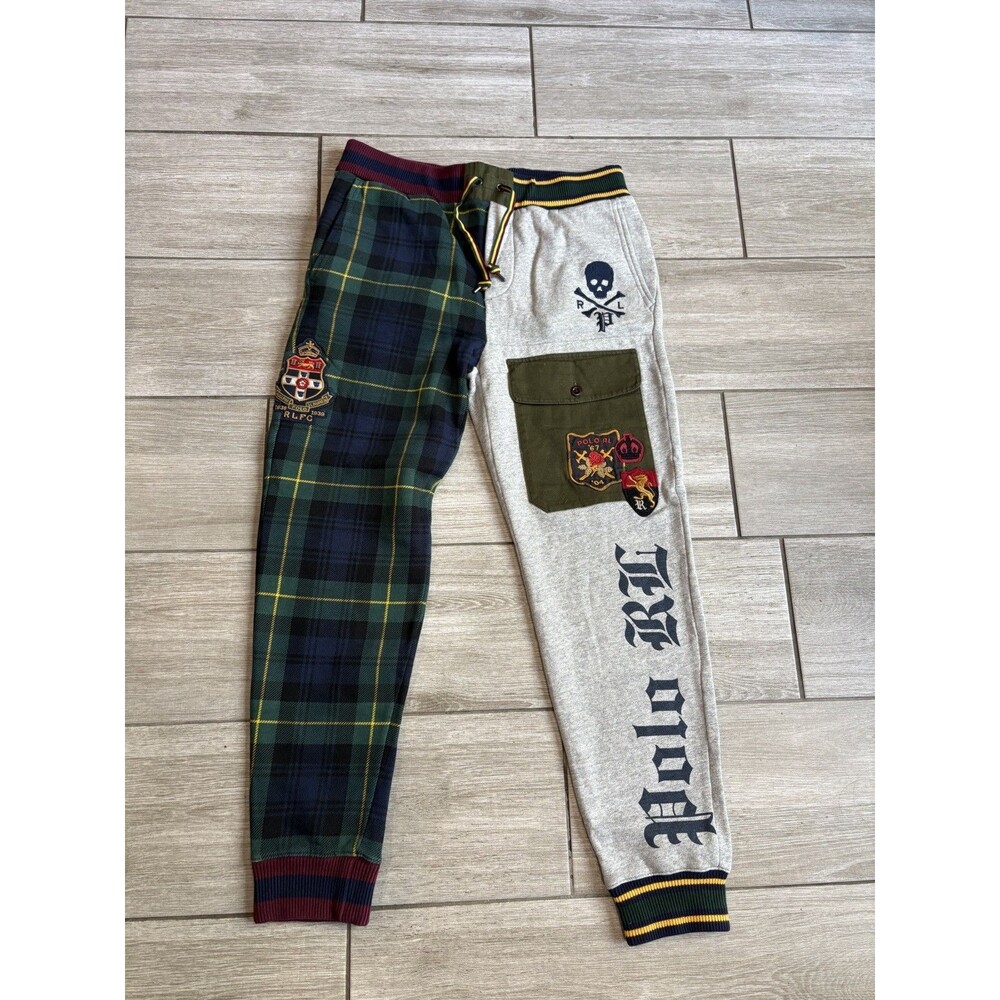 POLO RALPH LAUREN St. Andrews Patchwork Jogger Pants Mens MEDIUM Tartan Plaid